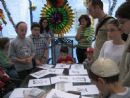 Learning a Sukkah song at the Carmelis